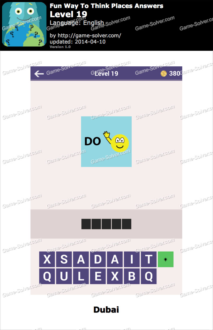Fun Way To Think Places Level 19 • Game Solver