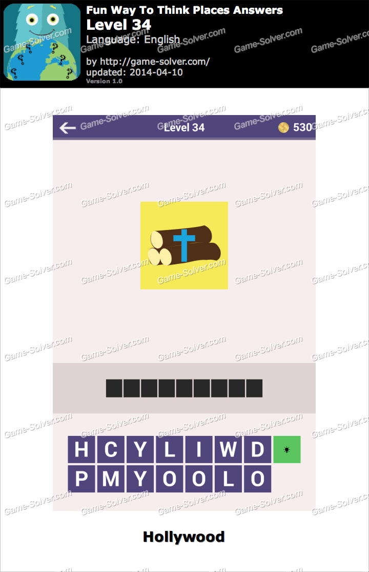 Fun Way To Think Places Level 34 • Game Solver