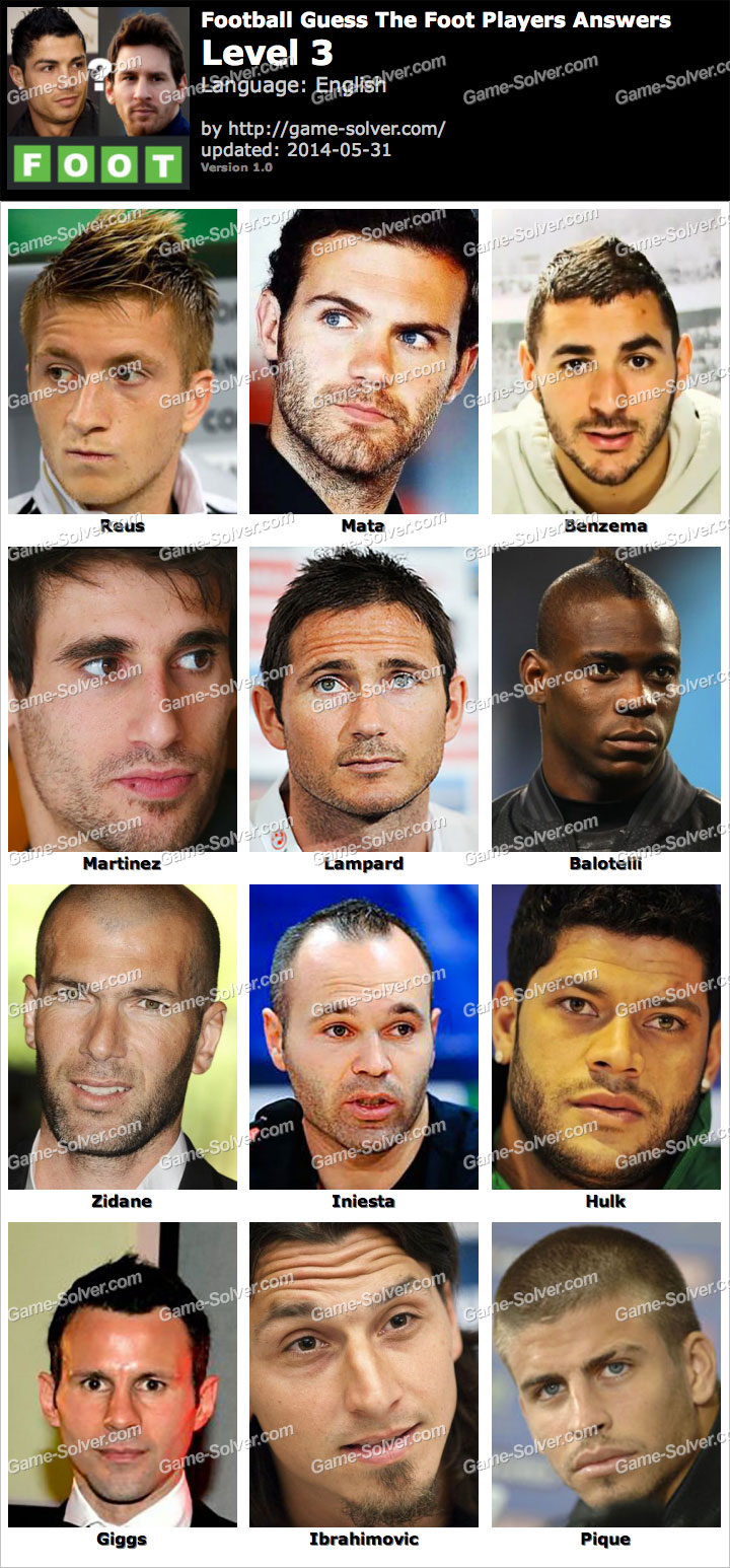 Football Guess The Foot Players Level 3 Game Solver