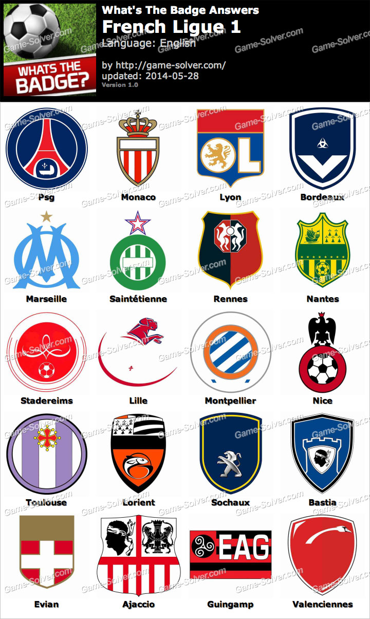 Whats The Badge French Ligue 1 Answers - Game Solver