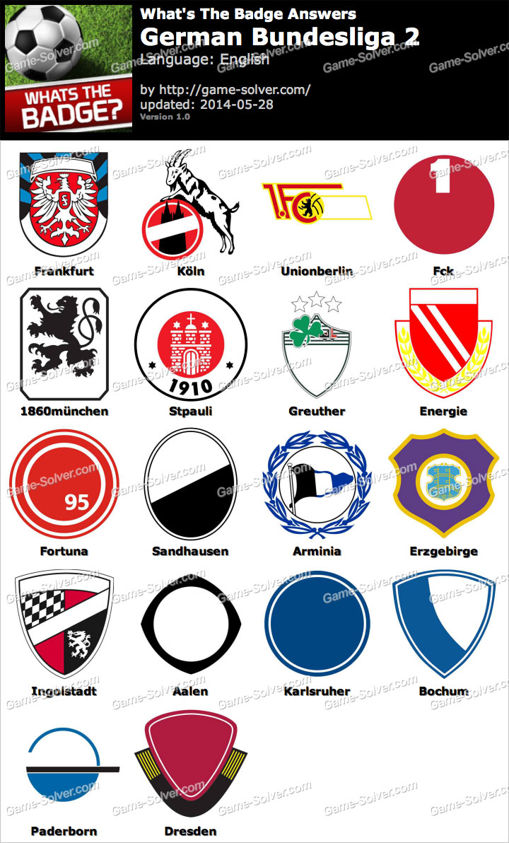 Whats The Badge German Bundesliga 2 Answers - Game Solver