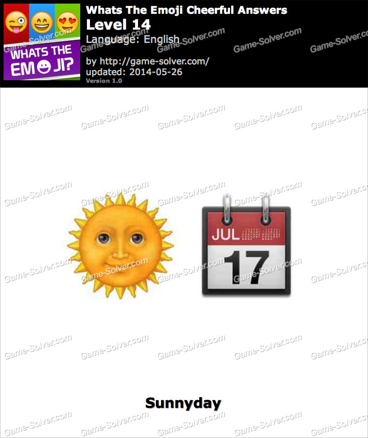 Whats The Emoji Cheerful Level 14 Game Solver