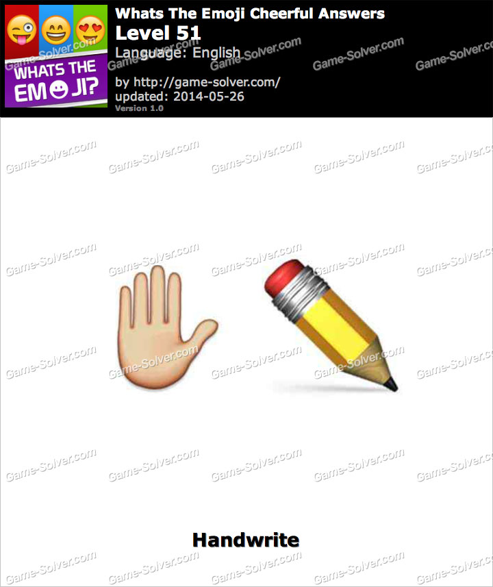 Whats The Emoji Cheerful Level 51 Game Solver