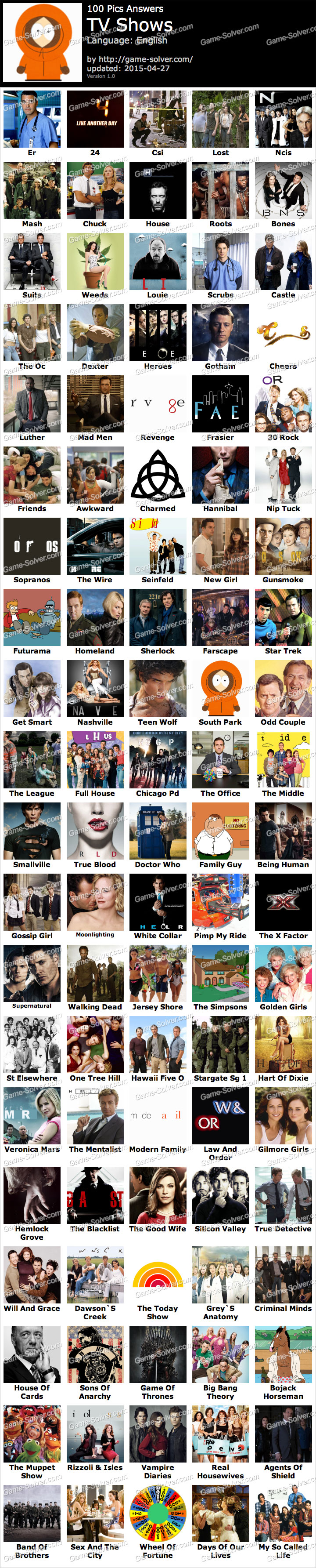 Tv shows 100 pics Tv shows 100 pics