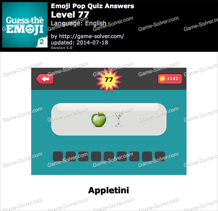 Emoji Pop Quiz Level 77 • Game Solver