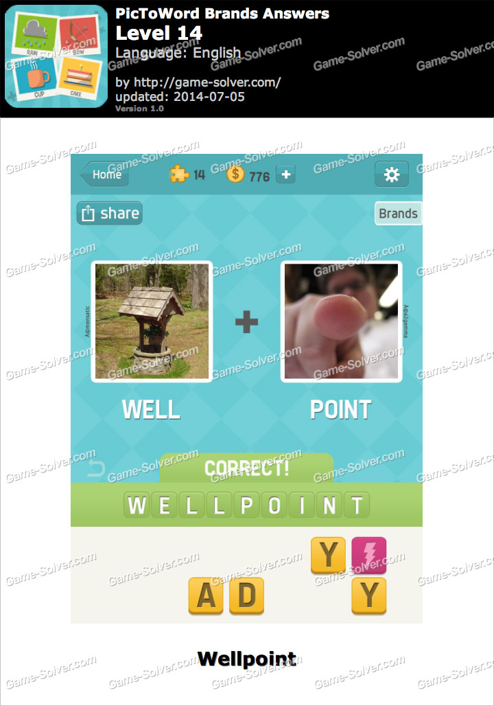 PicToWord Brands Level 14 - Game Solver