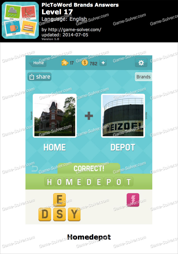 PicToWord Brands Level 17 - Game Solver