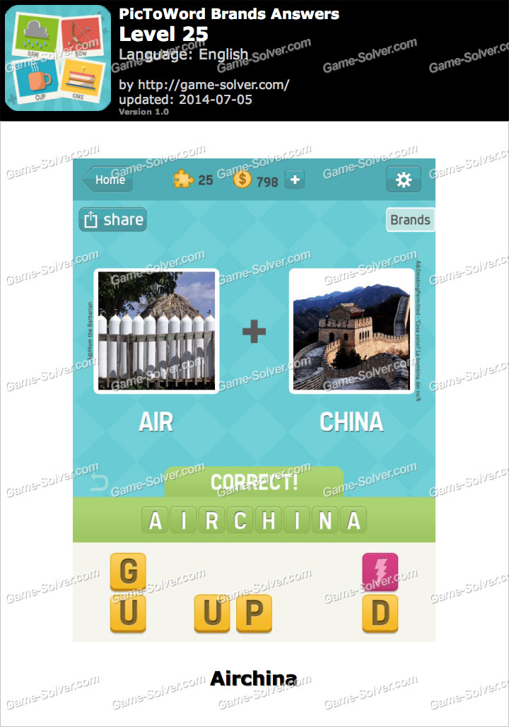PicToWord Brands Level 25 - Game Solver PicToWord Brands Level 25 - Game Solver