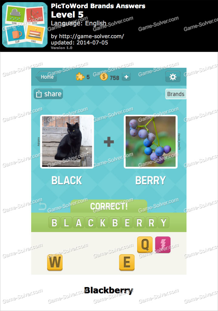 PicToWord Brands Level 5 - Game Solver PicToWord Brands Level 5 - Game Solver