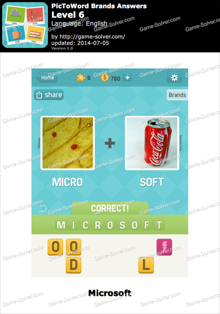 PicToWord Brands Level 6 - Game Solver PicToWord Brands Level 6 - Game Solver