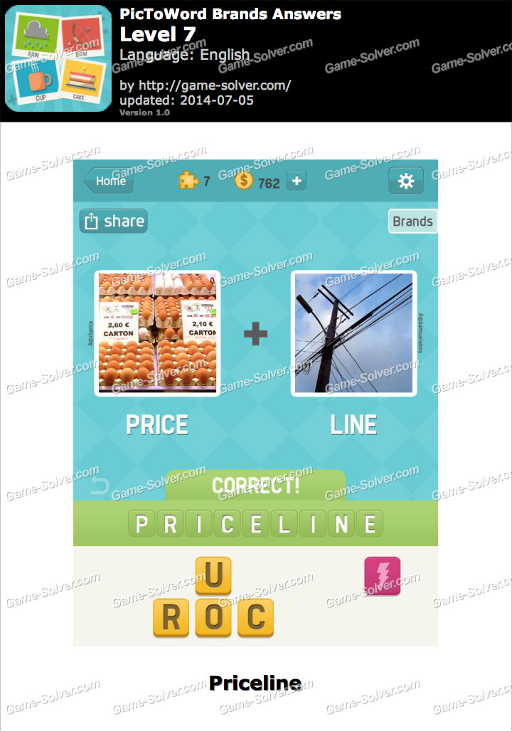 PicToWord Brands Level 7 - Game Solver