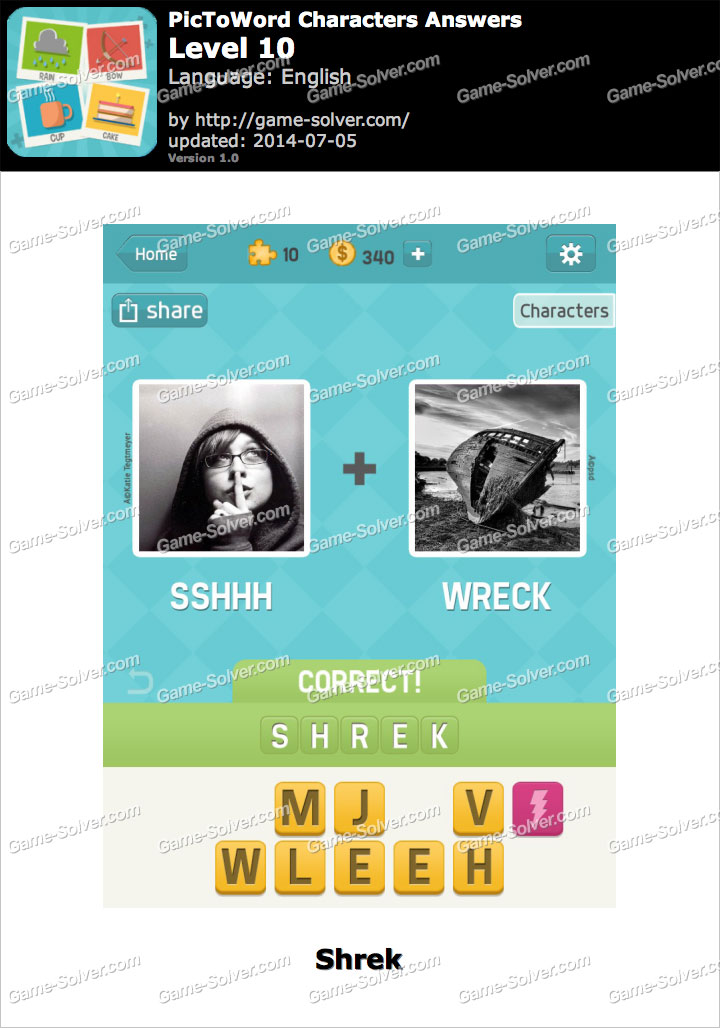 PicToWord Characters Level 10 - Game Solver PicToWord Characters Level 10 - Game Solver