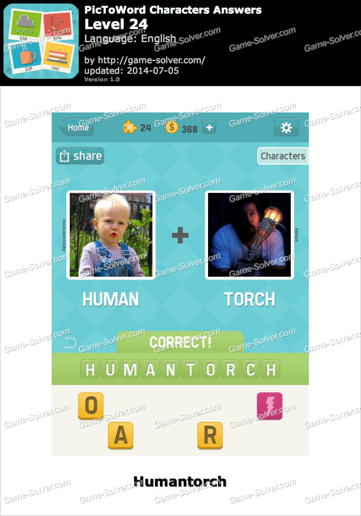 PicToWord Characters Level 24 - Game Solver PicToWord Characters Level 24 - Game Solver