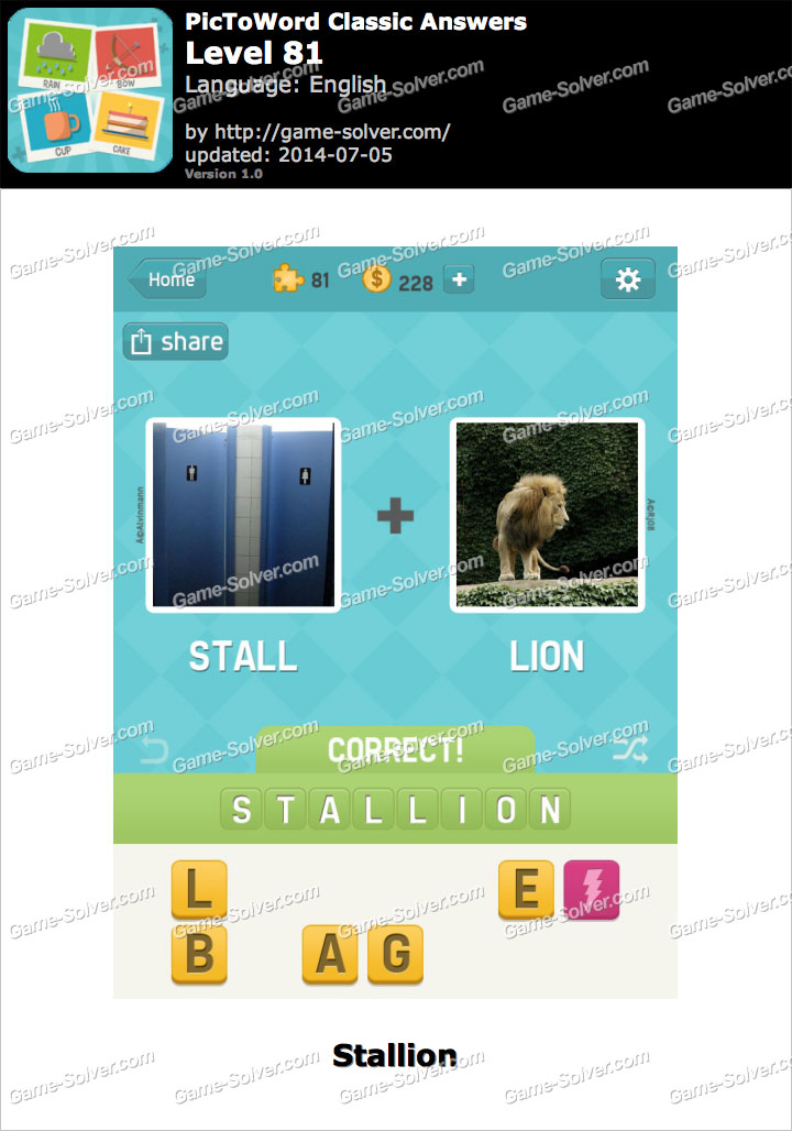 PicToWord Classic Level 81 - Game Solver PicToWord Classic Level 81 - Game Solver
