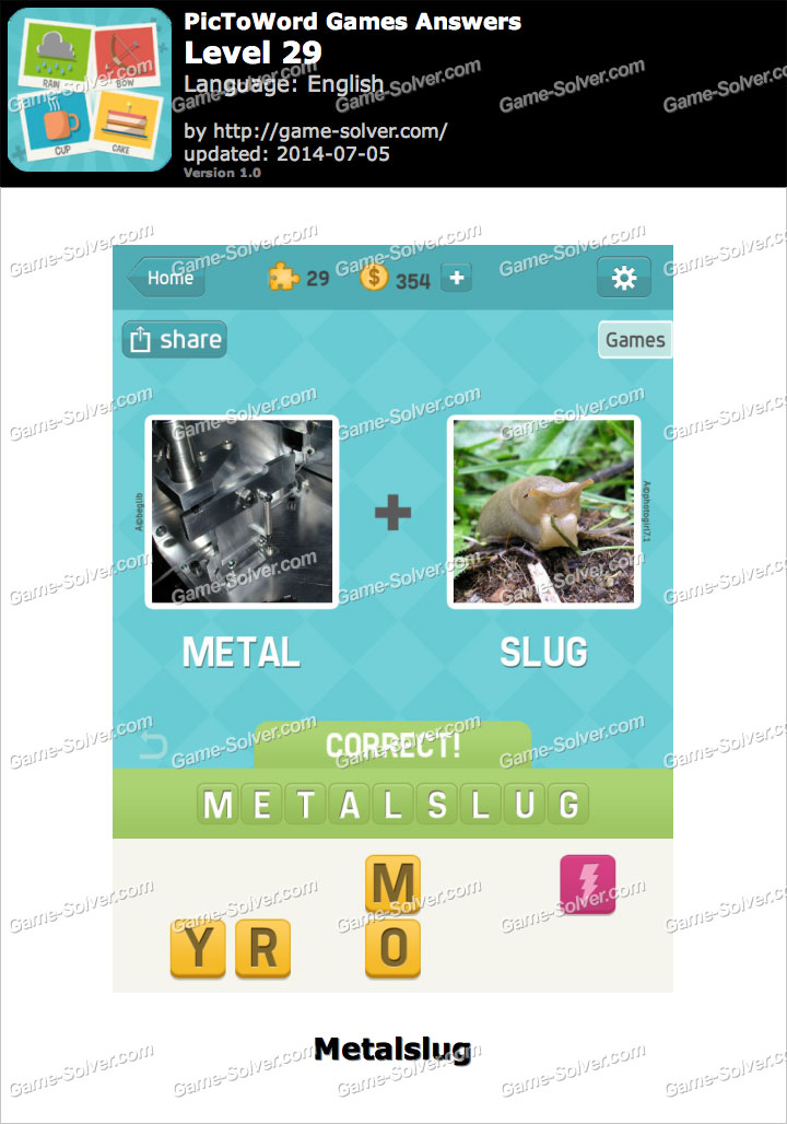 PicToWord Games Level 29 - Game Solver
