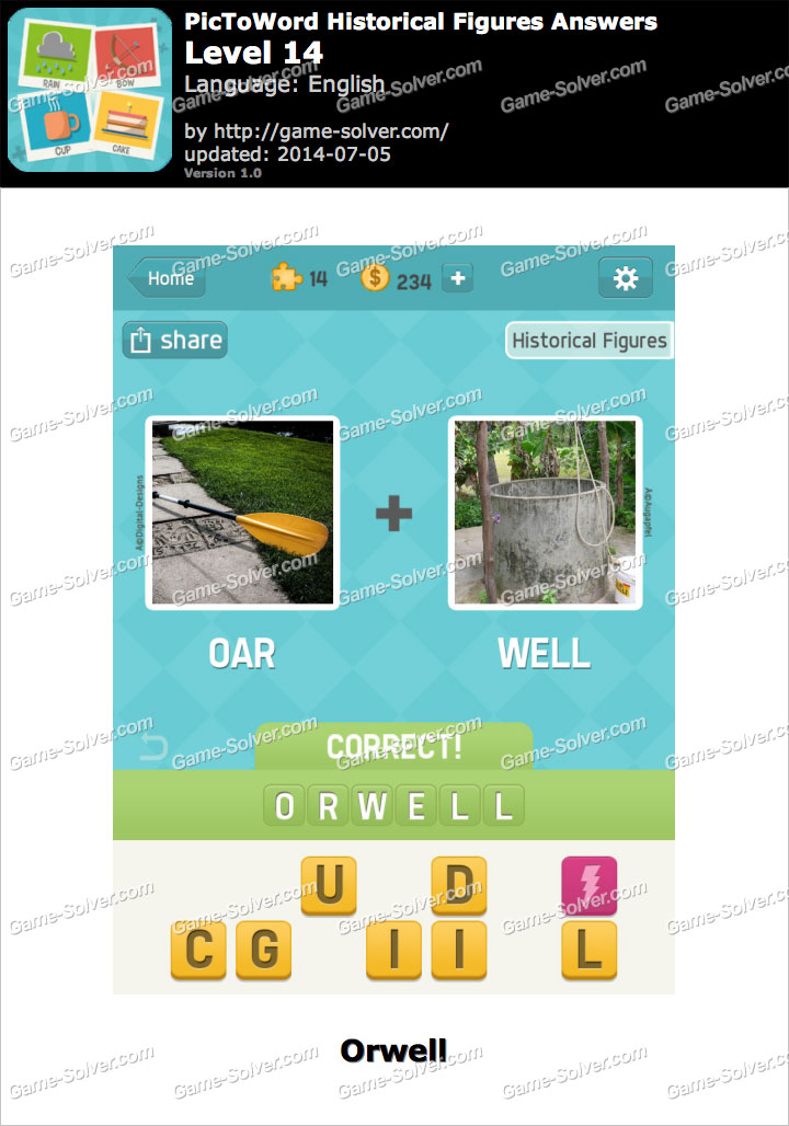PicToWord Historical Figures Level 14 - Game Solver