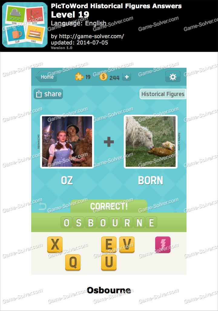 PicToWord Historical Figures Level 19 - Game Solver