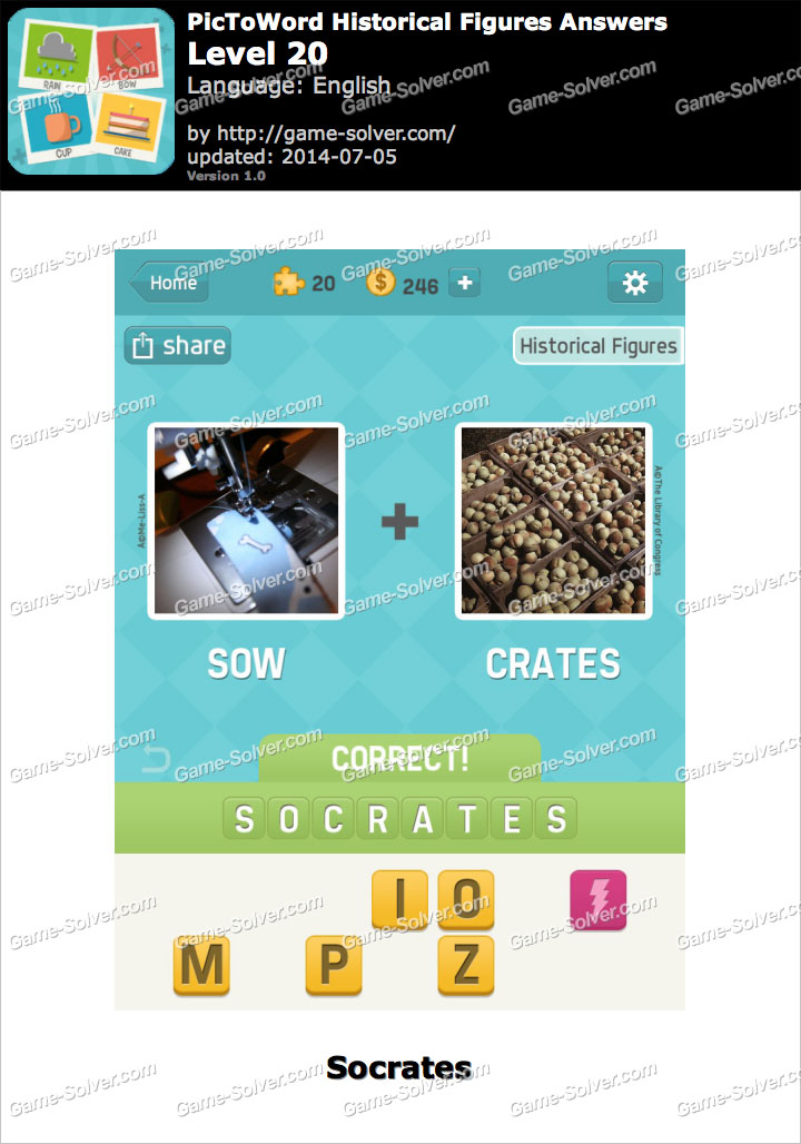 PicToWord Historical Figures Level 20 - Game Solver