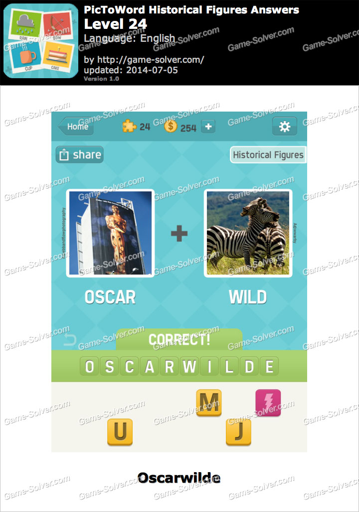 PicToWord Historical Figures Level 24 - Game Solver PicToWord Historical Figures Level 24 - Game Solver
