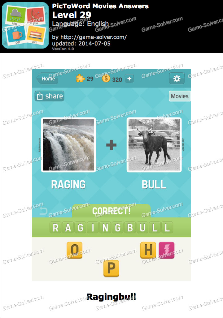 PicToWord Movies Level 29 - Game Solver PicToWord Movies Level 29 - Game Solver
