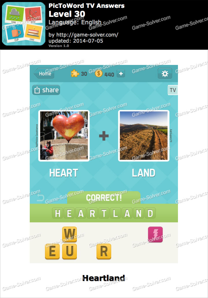 PicToWord TV Level 30 - Game Solver