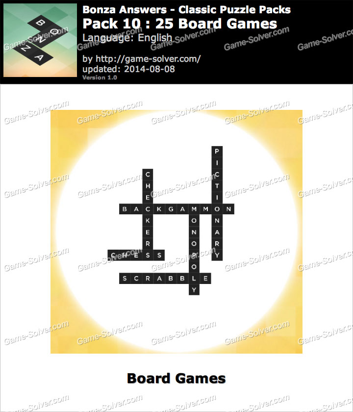Bonza Answers Classic Puzzle Pack 10 25 Board Games Game Solver bonza-answers-classic-puzzle-pack-10-25-board-games-game-solver