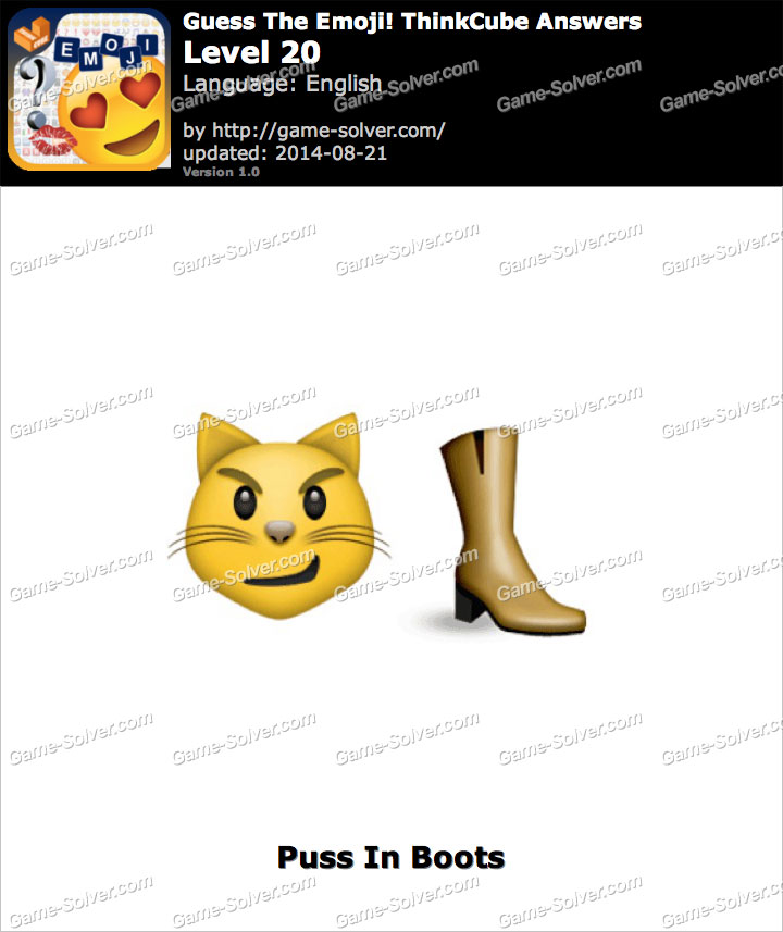 Guess The Emoji ThinkCube Level 20 • Game Solver