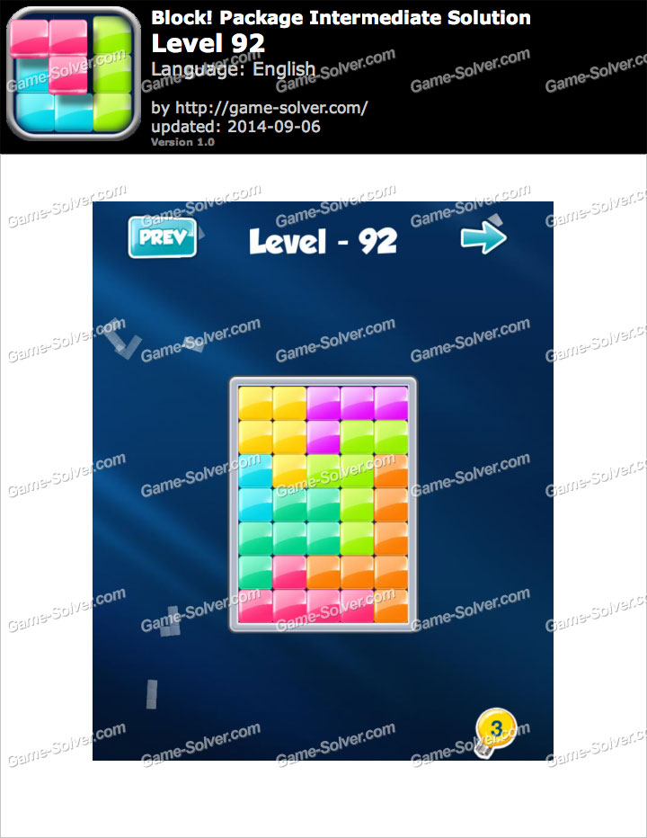 Block! Package Intermediate Level 92 • Game Solver