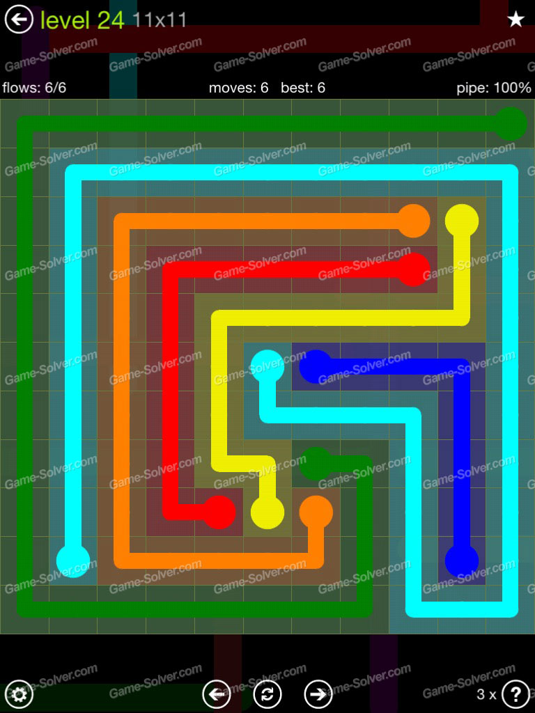 picture of flow free extreme pack 11x11 level 7