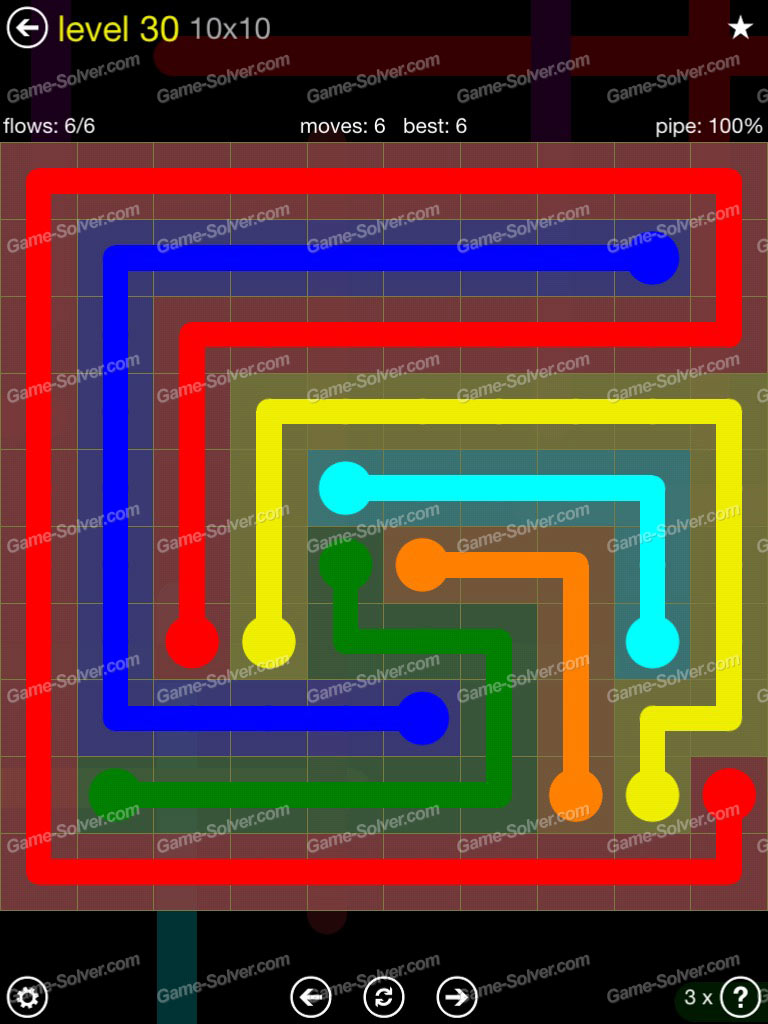 Flow Extreme Pack 2 10x10 Level 30 • Game Solver