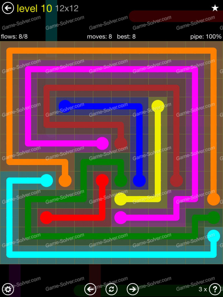 Flow Extreme Pack 2 12x12 Level 10 • Game Solver