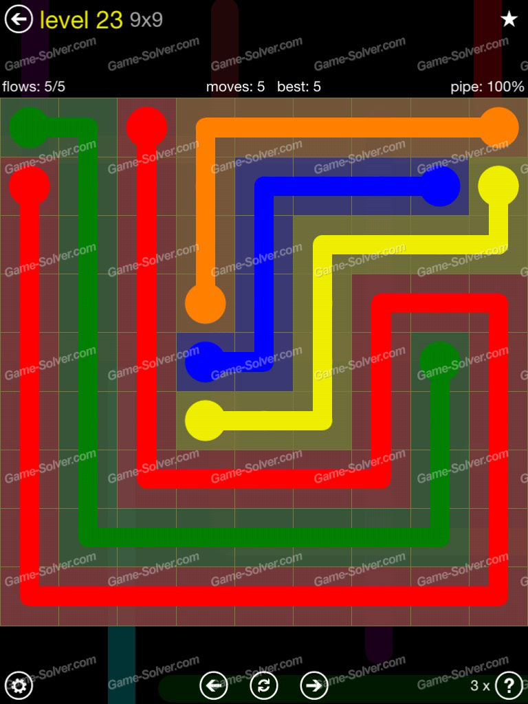 Flow Extreme Pack 2 9x9 Level 23 Game Solver