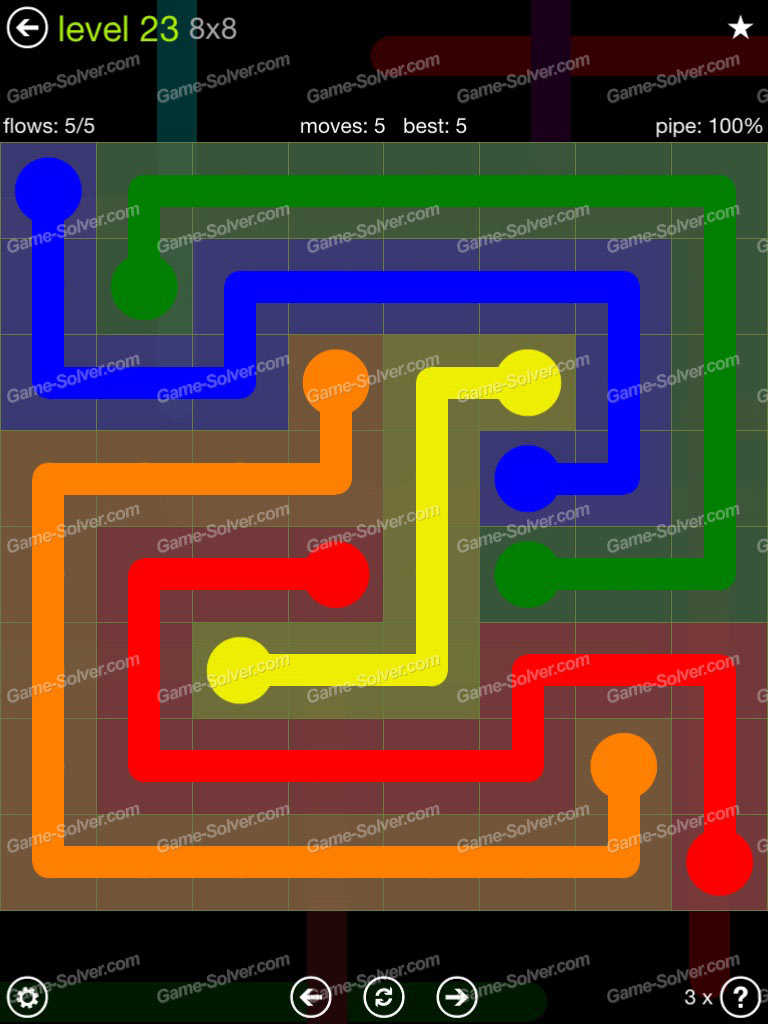 Flow Extreme Pack 8x8 Level 23 Game Solver