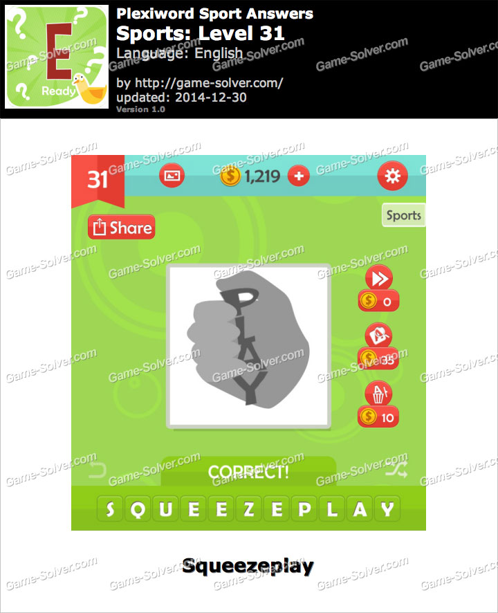 Plexiword Sports Level 31 • Game Solver