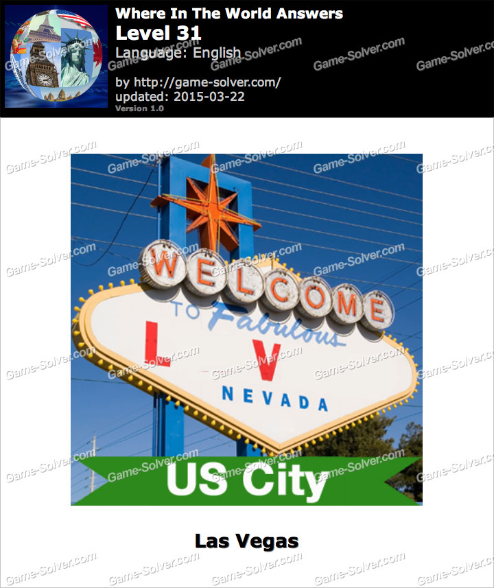 Where in the World Level 31 • Game Solver
