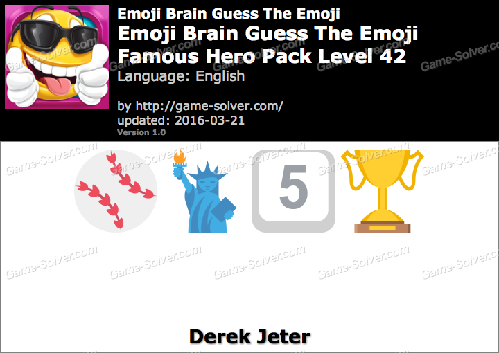 Emoji Brain Guess The Emoji Famous Hero Pack Level 42 Answers Game Solver