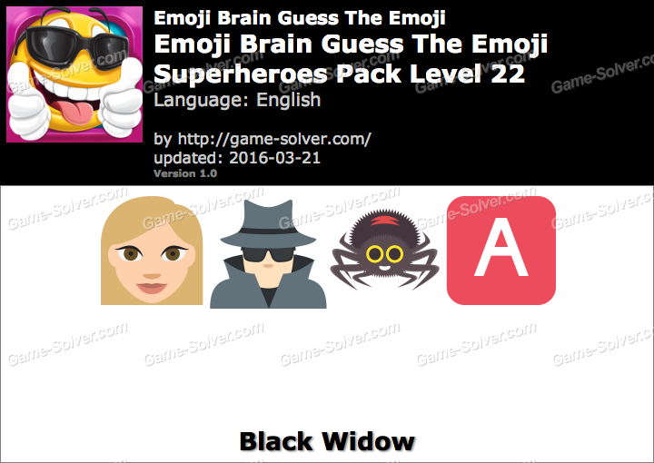 Emoji Brain Guess The Emoji Superheroes Pack Level 22 Answers Game Solver