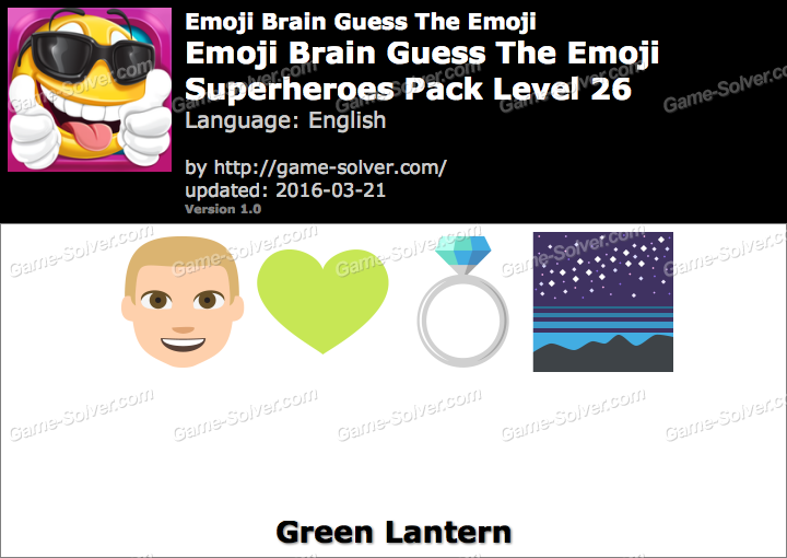 Emoji Brain Guess The Emoji Superheroes Pack Level 26 Answers Game Solver