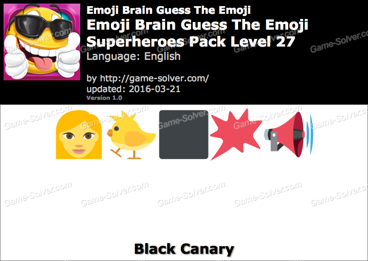 Emoji Brain Guess The Emoji Superheroes Pack Level 27 Answers Game Solver