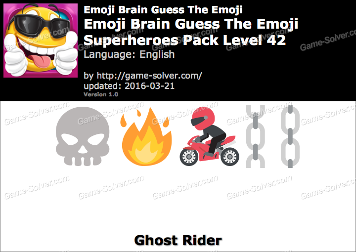 Emoji Brain Guess The Emoji Superheroes Pack Level 42 Answers Game Solver