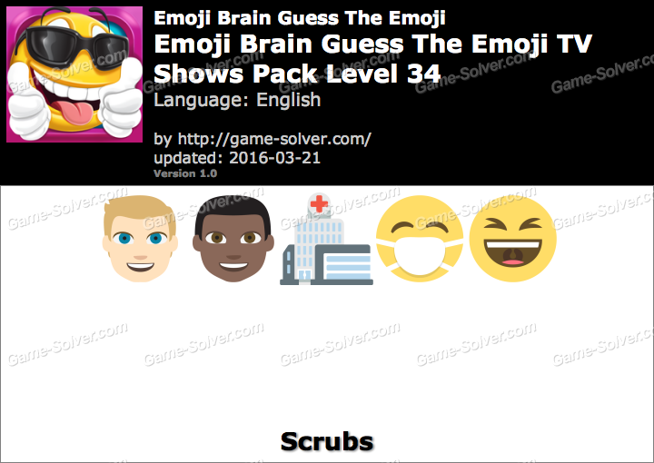 Emoji Brain Guess The Emoji Tv Shows Pack Level 34 Answers Game Solver
