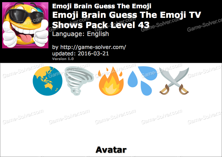 Emoji Brain Guess The Emoji Tv Shows Pack Level 43 Answers Game Solver