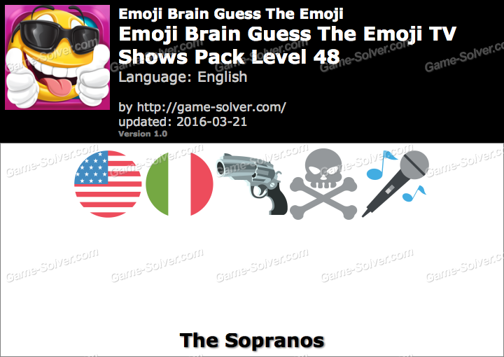 Emoji Brain Guess The Emoji Tv Shows Pack Level 48 Answers Game Solver