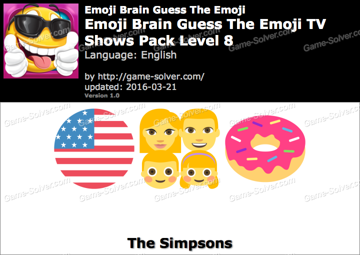 Emoji Brain Guess The Emoji Tv Shows Pack Level 8 Answers Game Solver