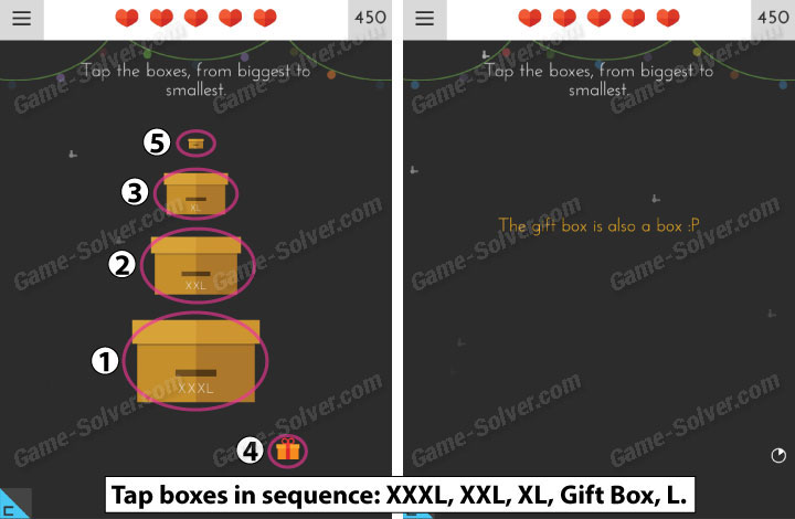 tricky test 2 tap the boxes from biggest to smallest