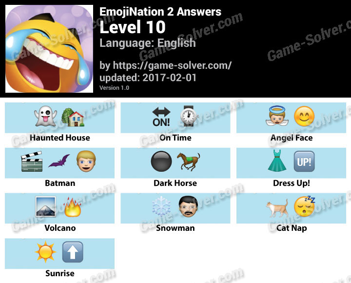 EmojiNation 2 level 10 Answers • Game Solver