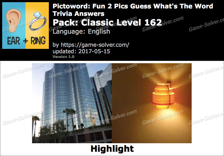 Pictoword Fun 2 Pics Classic Level 162 Answers - Game Solver