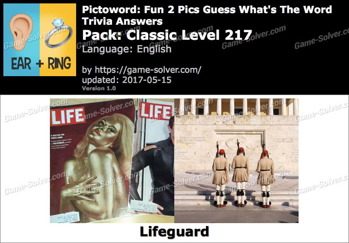 Pictoword Fun 2 Pics Classic Level 217 Answers - Game Solver