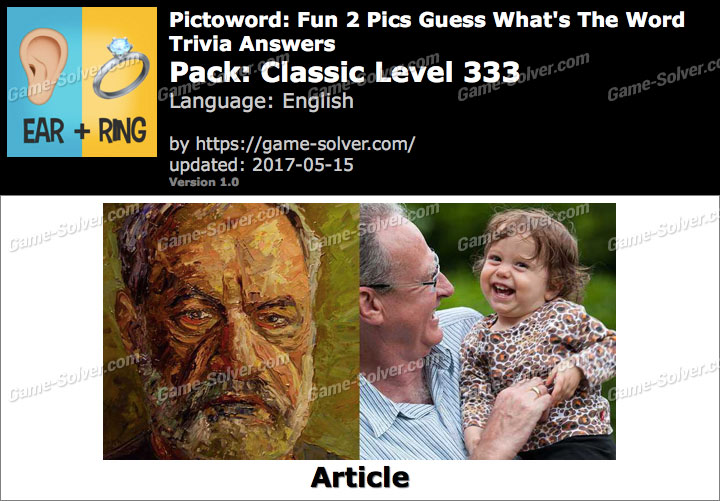 Pictoword Fun 2 Pics Classic Level 333 Answers - Game Solver