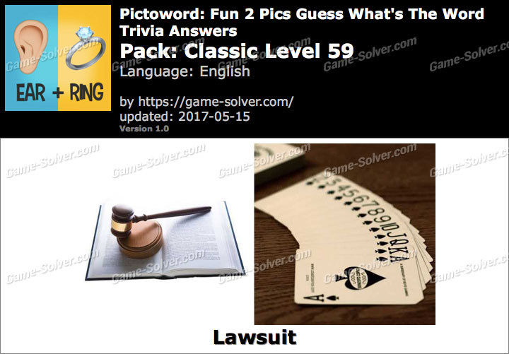 Pictoword Fun 2 Pics Classic Level 59 Answers - Game Solver